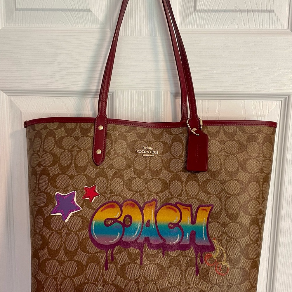 Coach Grafitti Tote Bag with Wallet - reversible!